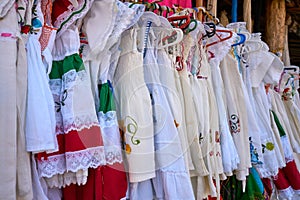 Embroidered Mayan dresses in Mexico