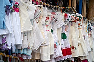 Embroidered Mayan dresses in Mexico