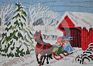 Embroidered Needlepoint Handmade Picture