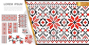 Embroidered Slavic Stitch Patterns Concept