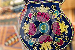 An embroidered Uzbeki purse for sale