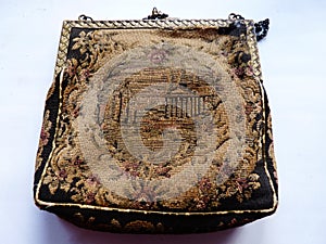 Embroidered vintage antique purse