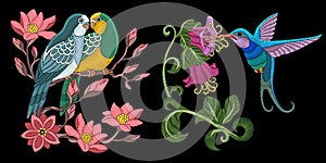 Embroidery birds design