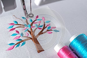 embroidery cartoon tree