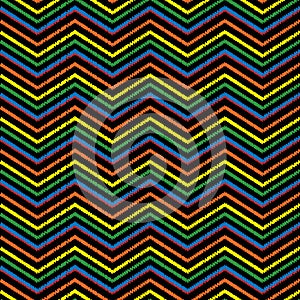 Embroidery chevrons zigzag seamless pattern. Vector abstract geo