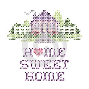 Embroidery, Home Sweet Home Cross Stitch, Pastels