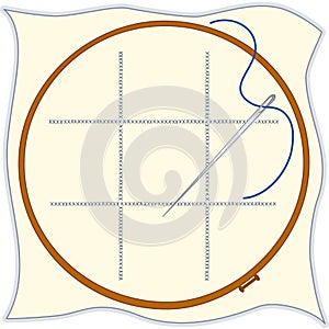 Embroidery Hoop, Cross-stitch, Needle & Threa