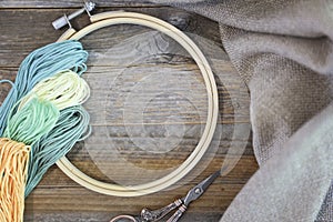 Embroidery Hoop and Floss photo