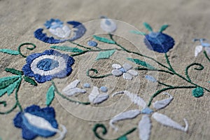 Embroidery on linen