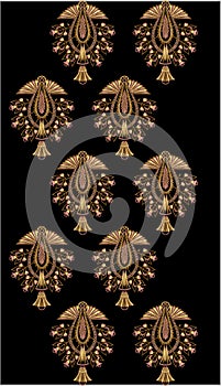 Embroidery Motitf Textile Print Design For Mughal Art