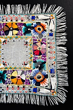 Embroidery of a mouline thread