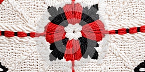 Embroidery pattern textile thread needlework handmade red black white floral cotton traditional