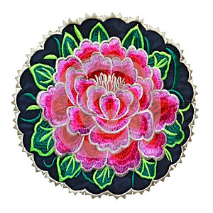 Embroidery rose badge cutout