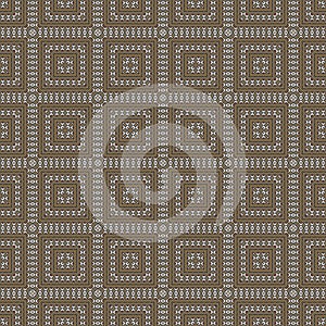 Embroidery Squares Stitching Luxury Geometric Fabric Pattern.Vector Seamless Background Texture.Digital Pattern Design Wallpaper