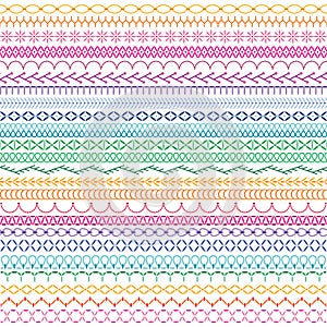 Embroidery stitch border patterns