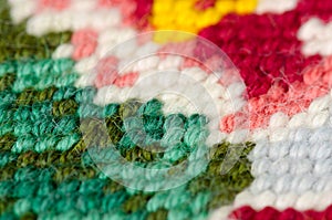 Embroidery stitch close-up