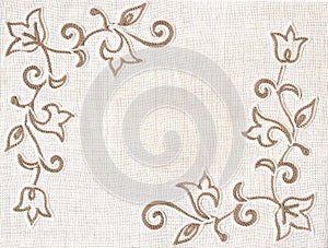 Embroidery textile background.