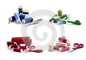 Embroidery threads isolated on white