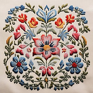 Embroidery, ukrainian folklore ornament wedding towels for background