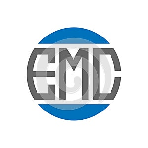 EMC letter logo design on white background. EMC creative initials circle logo concept. EMC letter design