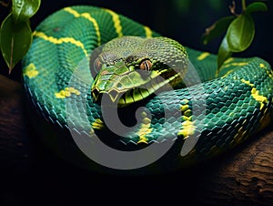 Emerald boa snake