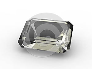 Emerald cut diamond zirconium