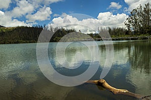 Emerald dam water interconnected with another dam water in the bridge area unable to differentiate