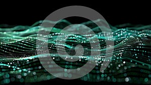 Emerald Data Stream: Abstract Tech Visualization, Modern Background, Digital Landscape