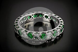 Emerald and Diamond Eternity Ring created with generative AI technology