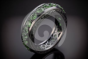 Emerald and Diamond Eternity Ring created with generative AI technology