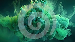 Emerald Elixir: A Serene Greenish Ink Abstract Symphony