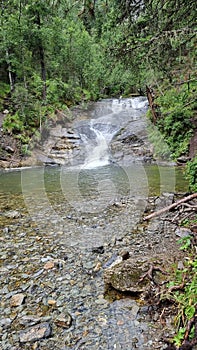 Emerald Embrace: The Forest\'s Waterfall Retreat photo