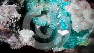 Emerald green dioptase crystals on matrix