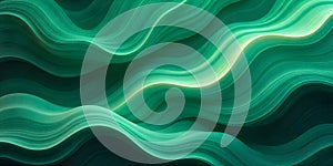 Emerald Green Flowing Waves