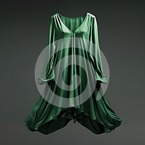 Emerald Green Long Sleeve Dress - Hyper Realistic Nightgown