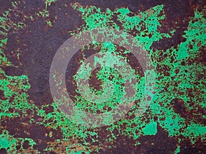 Emerald Green paint and rust texture