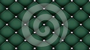 Emerald green tufted leather texture background