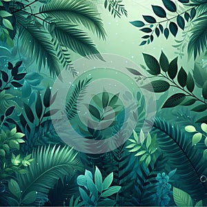 Emerald greenery forest foliage vector