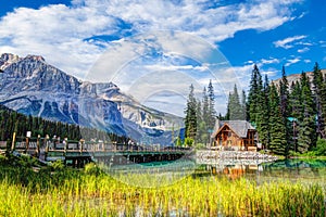 Emerald lake in the Canadian Rockies of Yoho National Park, British Columbia, Canada