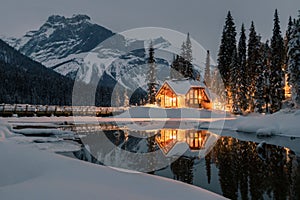 Emerald Lake Lodge is the only property on secluded Emerald Lake,surrounded by breathtaking Rocky Mountains,Yoho National Park photo