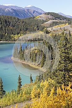 Emerald lake near Carcross.