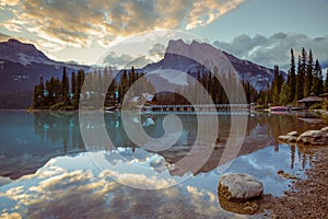 Emerald Lake at Sunrise in the Canadian Rockies