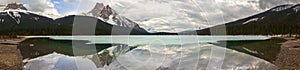 Emerald Lake Wide Panoramic Landscape Yoho National Park Canadian Rocky Mountains