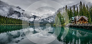Emerald lake Yoho National Park British Columbia Canada photo