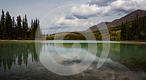 Emerald Lake in the Yukon Territory in Canada.