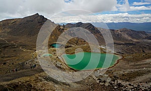 Emerald Lakes in Tongario National Park, New Zealand