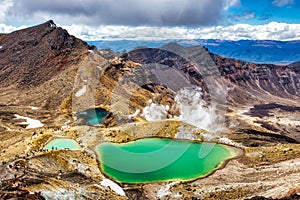 Emerald lakes on Tongariro Alpine Crossing Track, Tongariro National Park
