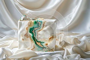 Emerald Marble Wedding Cake
