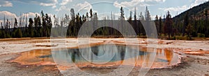 Emerald Pool hot spring in the Black Sand Geyser Basin in Yellowstone National Park in Wyoming USA