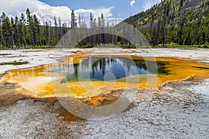 Emerald Pool of hot water at Yellowstone National Park